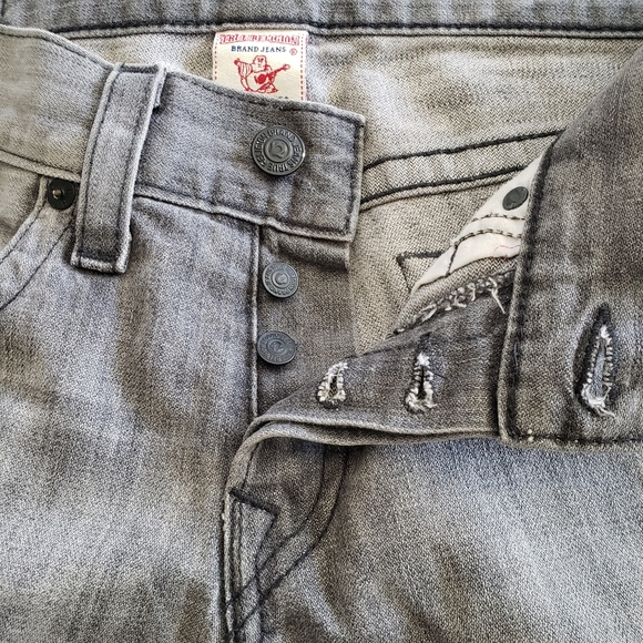 True Religion Mens Geno Grey Denim Jeans Size 32 - Picture 4 of 15